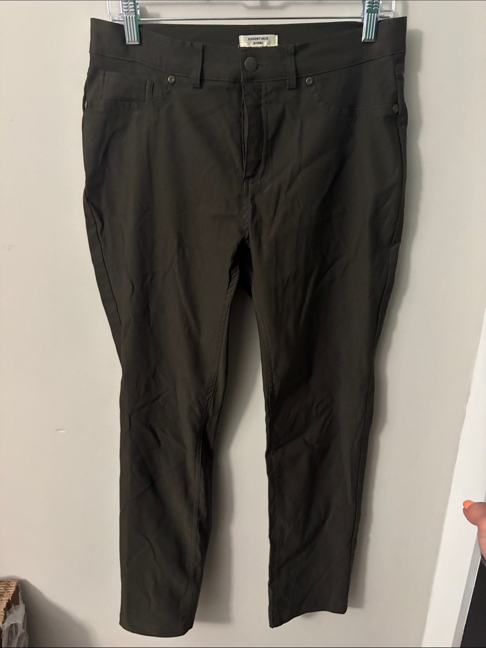 Essentials Women’s Dark Olive Slim Chinos
